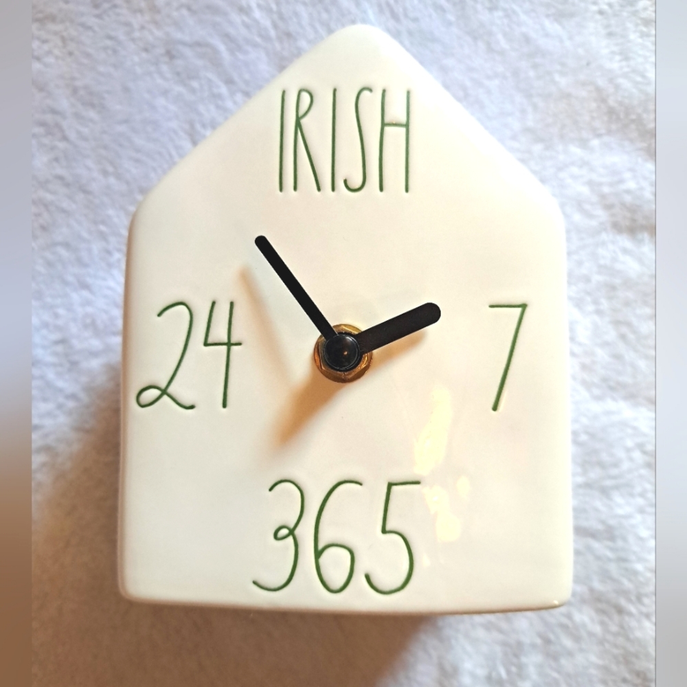 Rae Dunn by Magenta 24/7 Irish All Day Artisan Collection Porcelain Clock